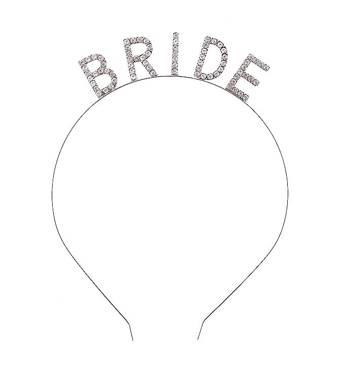 DaXi Bridal Headband Crown Sparkling Crystal Rhinestone BRIDE Elegant Tiara Headpiece for Wedding... | Amazon (US)
