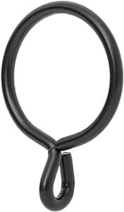 Ivilon Drapery Eyelet Curtain Rings - 1.7" Ring for Curtain Hook Pins, Set of 14 - Black | Amazon (US)