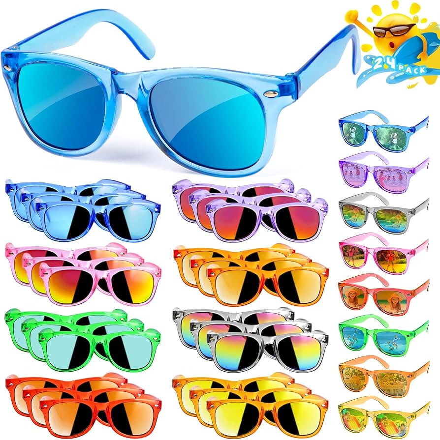 AILEHO Kids Sunglasses Bulk Party Favors - 24 Packs Boys Girls Sunglasses for Kids Age 3-8 with U... | Amazon (US)