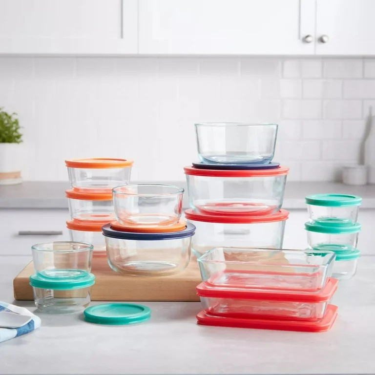 Pyrex Simply Store Glass Food Storage Containers, 30-Piece Set - Walmart.com | Walmart (US)
