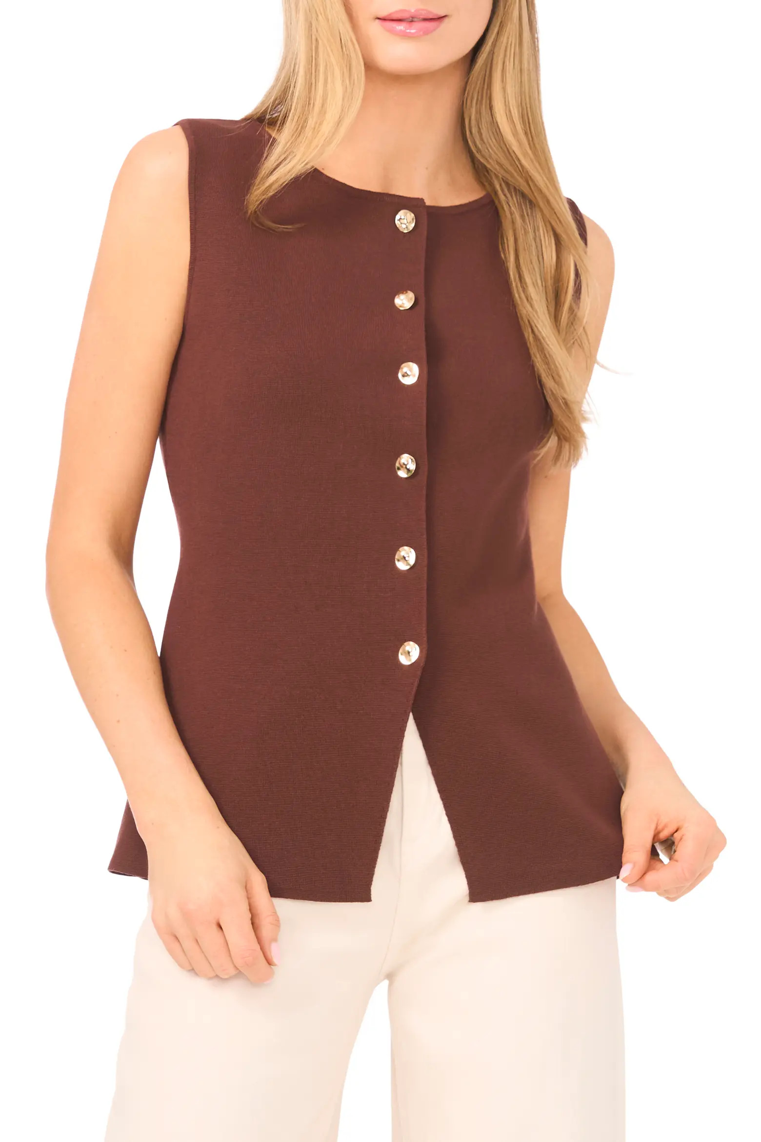 Ted Baker Sleeveless Button-Up Shirt (Women) | Nordstrom | Nordstrom