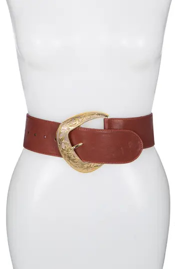 Raina Outlaw Leather Belt in Cognac at Nordstrom Rack, Size Small/medium | Nordstrom Rack