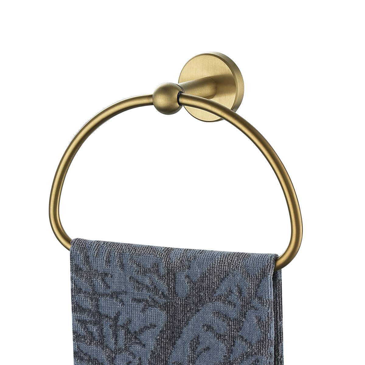 JQK Towel Ring Light Gold, Stainless Steel Half Ring Towel Holder for Bathroom, 7 Inch Brushed Go... | Amazon (US)