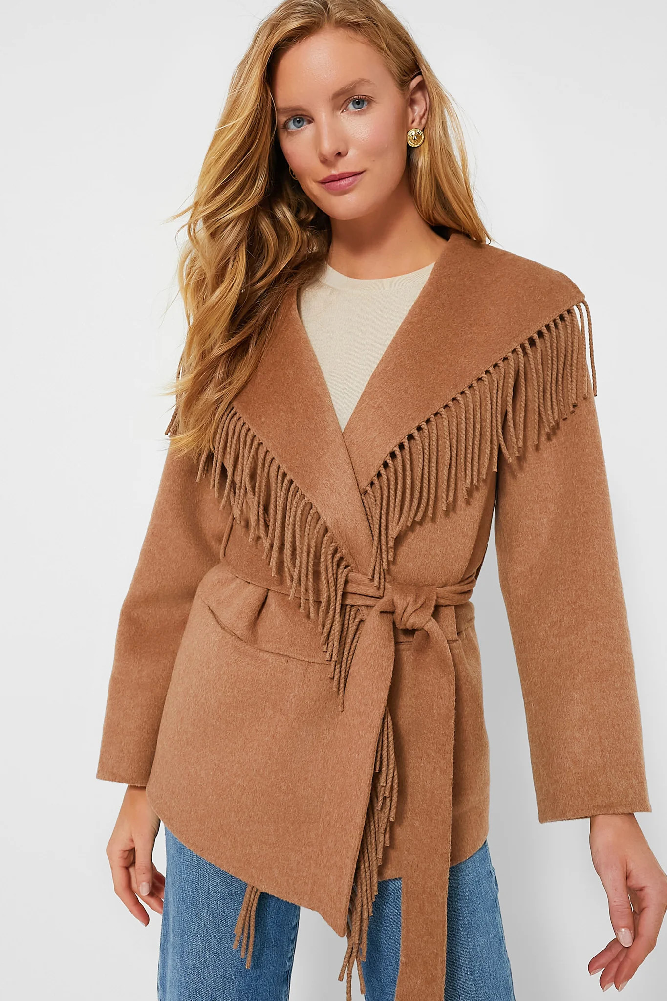 Camel Rowen Fringe Jacket | Tuckernuck (US)
