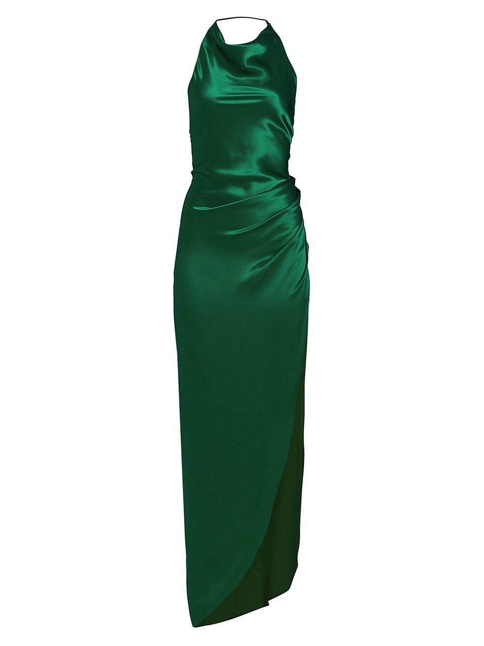 Elektra Gathered Silk Halter Gown | Saks Fifth Avenue