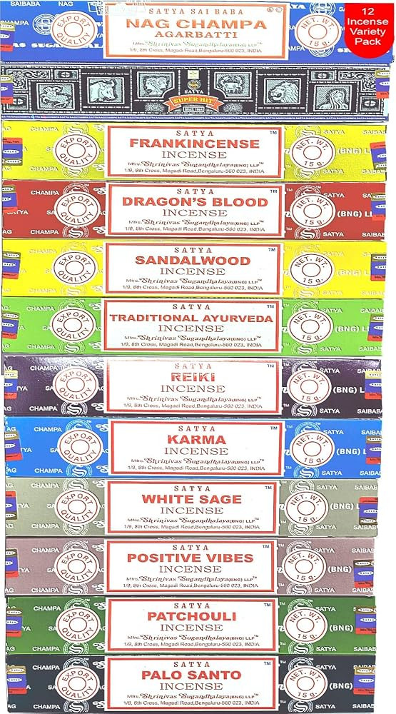 Nag Champa Incense Sticks Variety- Pack (12 Incenses, 140+ Sticks) | Amazon (US)
