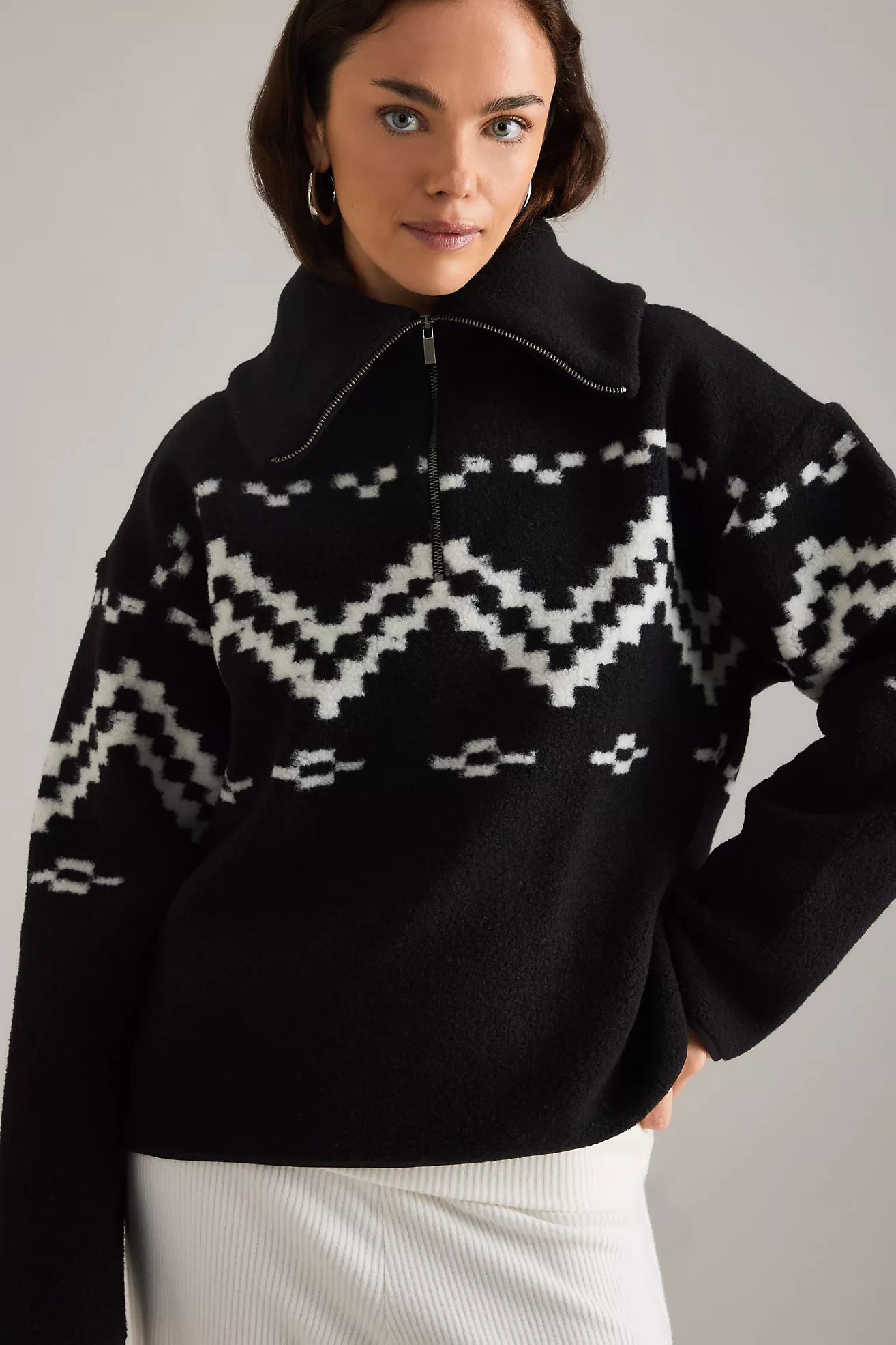 4th & Reckless Dayna Fairisle Half-Zip Fleece | Anthropologie (UK)