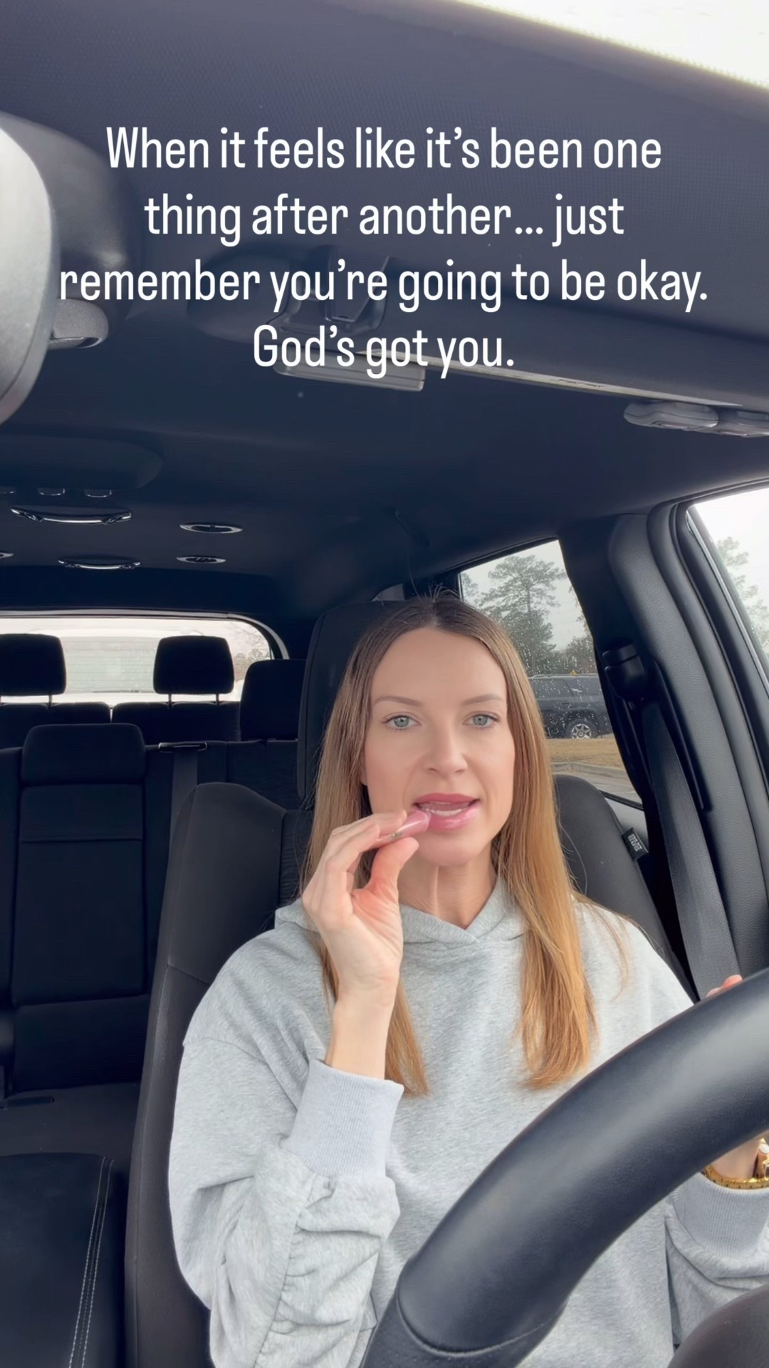 Some weeks feel heavier than others, and we’ve all been there. Just a little reminder that even when life stacks up, you’re not walking through it alone. God’s got you, and you’re going to get through this. Linking my lip combo and shirt!

#faithinspiration
#christianencouragement
#godsgotyou
#keepgoing
#youarenotalone
#Faith
#Motivation
#Inspiration

#LTKdayinmylife #LTKvlog #LTKootd