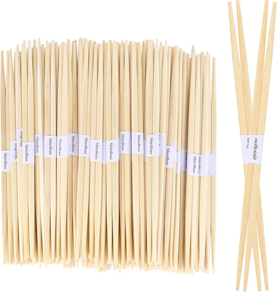 100 pairs Disposable Bamboo Chopsticks, 9.5 Inch Japanese Style Double Pointed Separate Chop stic... | Amazon (US)