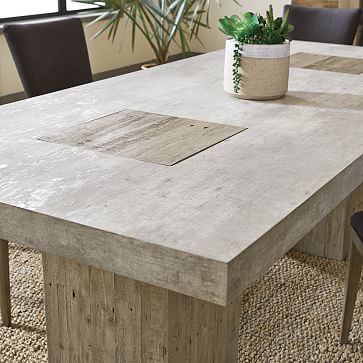 Two-Toned Reclaimed Wood Rectangle Dining Table (94") | West Elm (US)