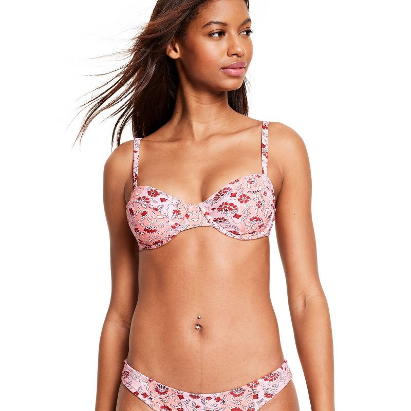 Women's Whimsical Floral Print Underwire Bikini Top - RHODE x Target Pink/Red | Target