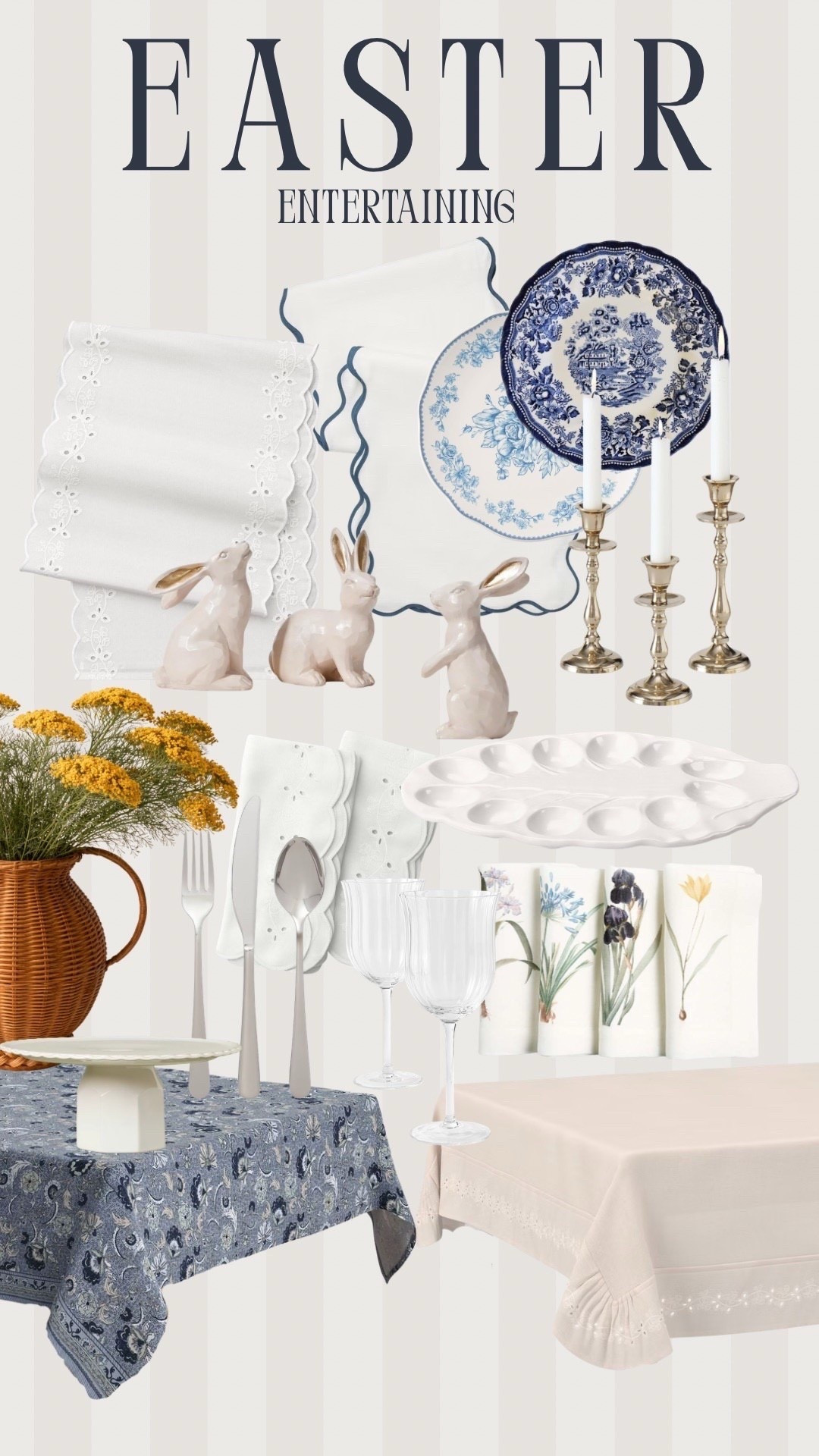 Easter hosting! 

#EasterHosting #easterentertaining #tablescape #tablesetting #tablerunner #tablecloth #vase #springtable trendstrends