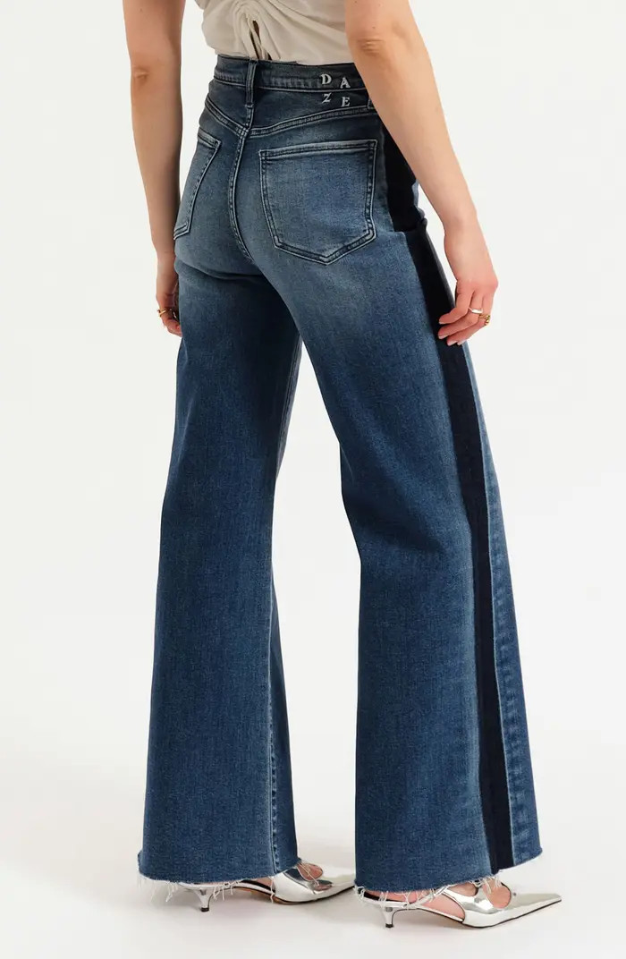 Far Out High Waist Raw Hem Wide Leg Jeans | Nordstrom
