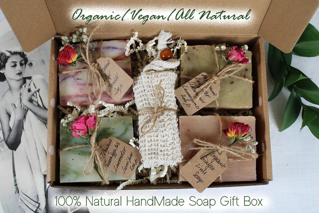Organic Handmade Soap Gift Box , Birthday Gift for Her , Stress Relief Gift , Thank You Gift , Fr... | Etsy (US)