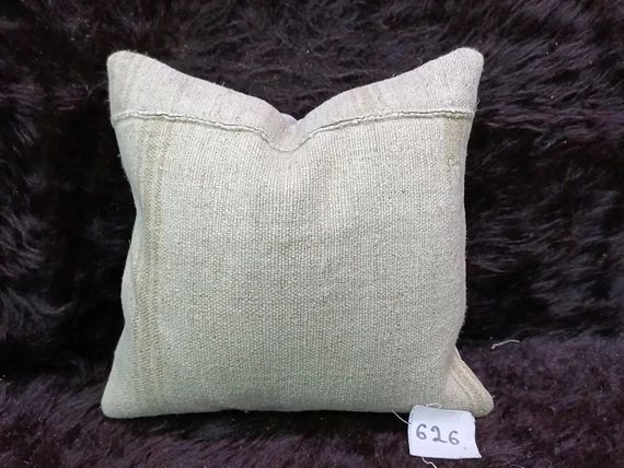 Hemp Kilim Pillow 1616 inches Anatolian Handmade | Etsy | Etsy (US)