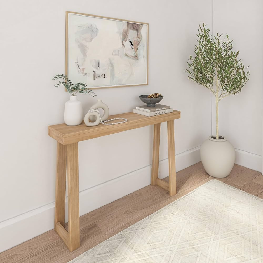 Plank+Beam Solid Wood Console Table, 46.25 Inch, Sofa Table, Narrow Entryway Table for Hallway, B... | Amazon (US)