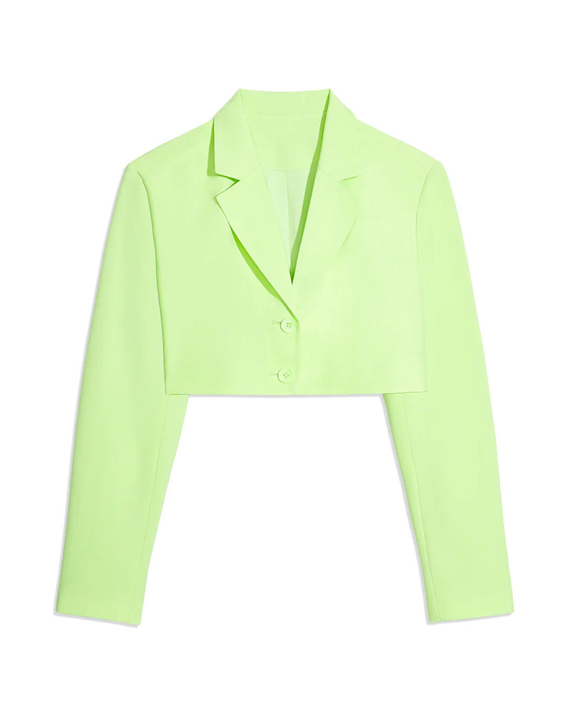 Cropped Suiting Blazer - Neon Green XS | We Wore What