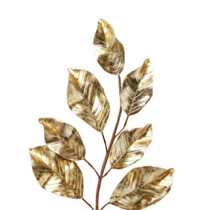 Metallic Magnolia Leaf Sprays, Set of Six | Frontgate