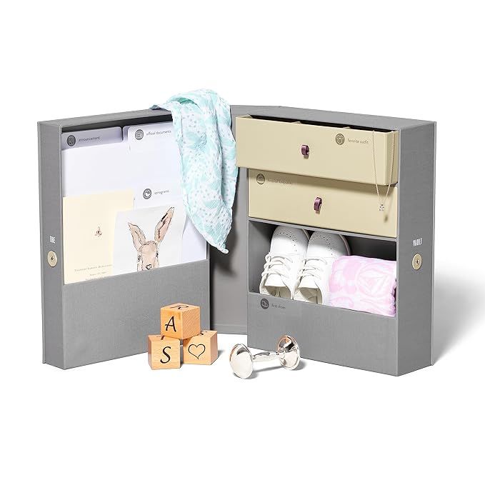 Savor |Baby Keepsake Organizer Box | Fabric Bound Acid-Free Newborn Memory Organizer with Labels ... | Amazon (US)