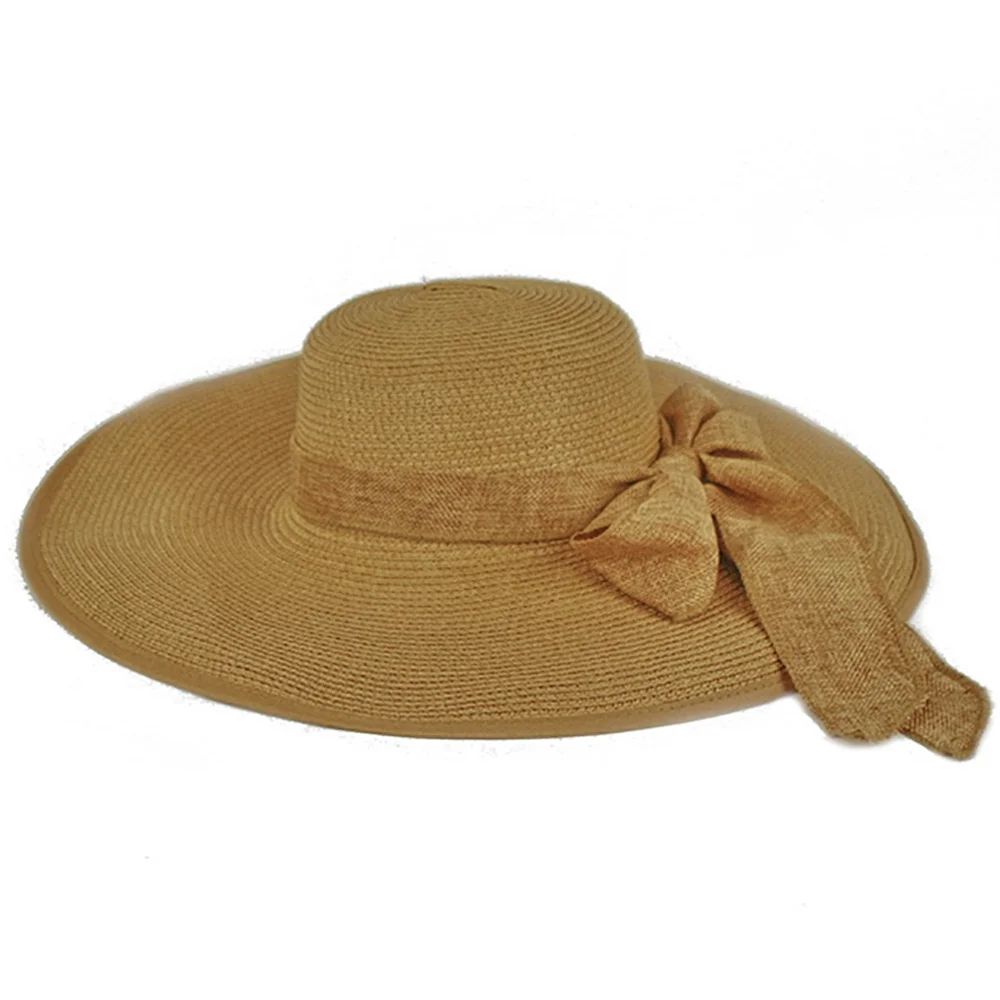 Women Cool Summer Floppy Wide Brim Straw Hat with Ribbon 964SH | Walmart (US)