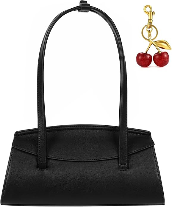Shoulder Bag for Women Trendy Black Purse Vegan Leather Handbags Small Shoulder Purse Fall Purse ... | Amazon (US)