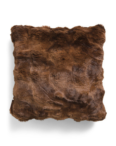 20x20 Bubble Soft Faux Fur Pillow | Polyester | Marshalls