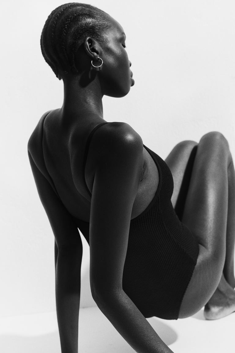 Padded-cup High-leg Swimsuit - Sleeveless - Black - Ladies | H&M US | H&M (US + CA)