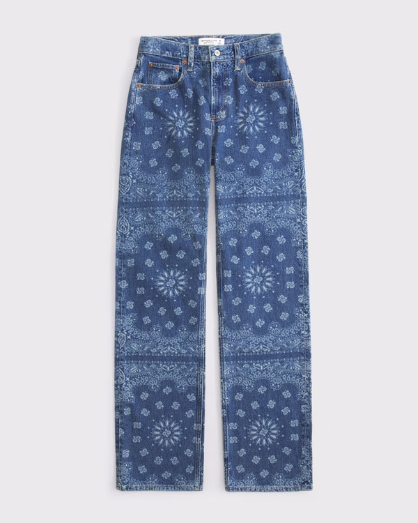 High Rise 90s Relaxed Bandana Jean | Abercrombie & Fitch (US)