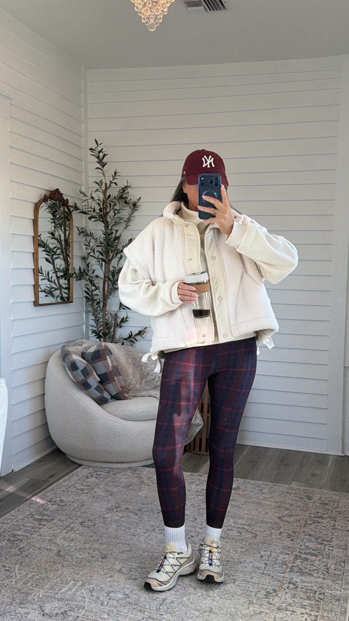 Fall walk ootd
Vest size S 
Mock neck size L 
Leggings size M

#LTKShoeCrush #LTKActive #LTKStyleTip