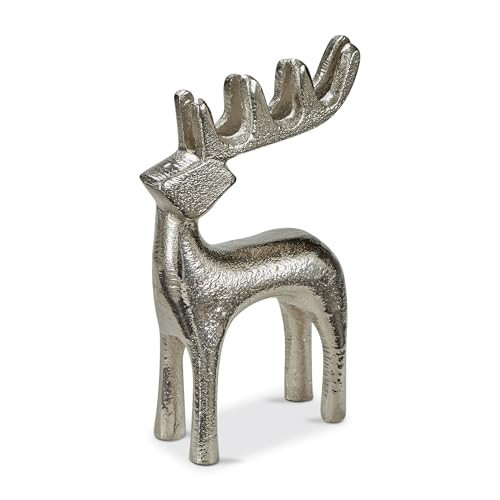tag Small Silver Reindeer Silhouette Figurine Decorative Sculpture for Holiday Christmas Decor 4.5 in H x 3 in L x 1.25 in W Silver | Amazon (US)