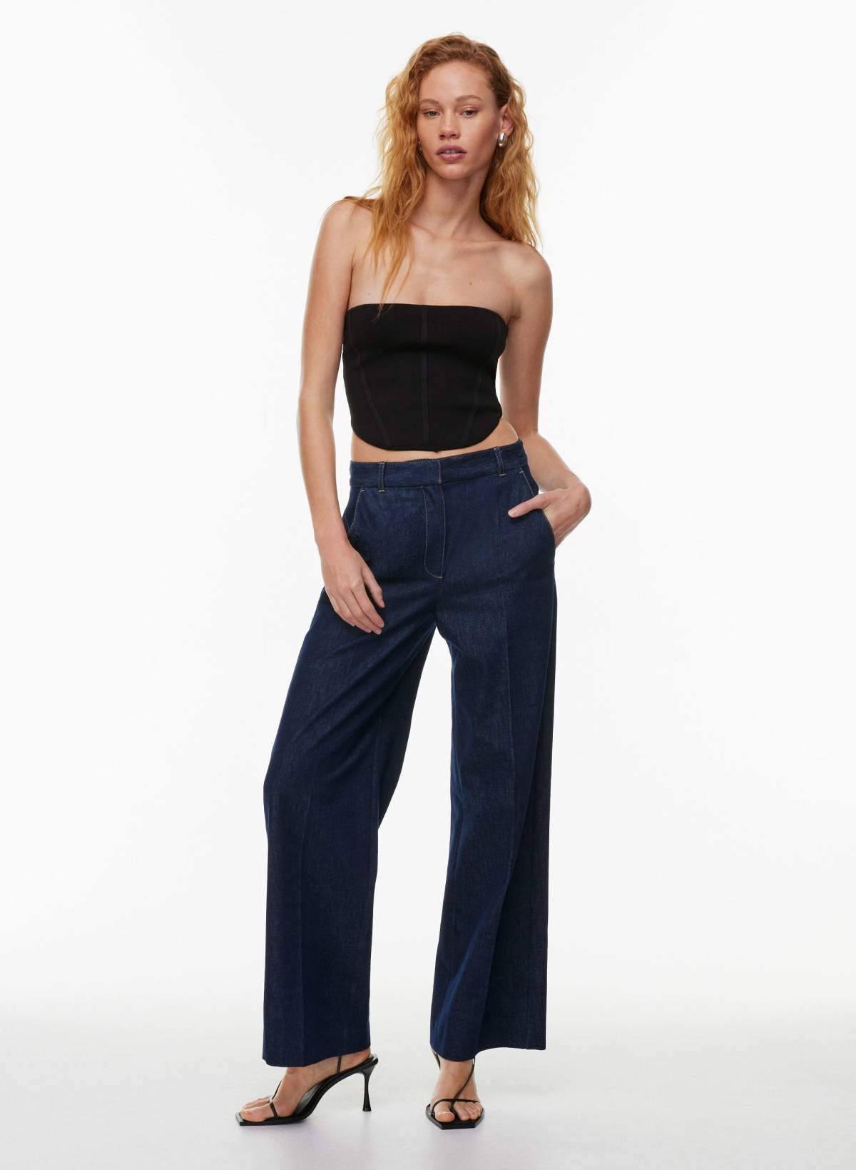 Aritzia Babaton Women's Sculpt Knit Bustier Tube Top in Black | XL | Aritzia