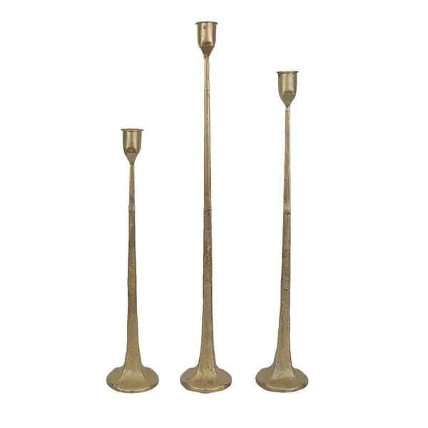 Set Of 3 Mid-Century Modern Style Forged Iron Taper Candle Holder - 19.5 X 3 X 3 inches - Oversto... | Bed Bath & Beyond