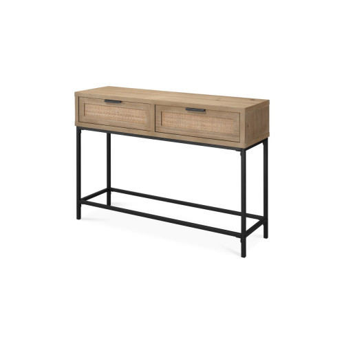 Jamie Young Reed Console Table Washed Wood Black Metal | Gracious Style