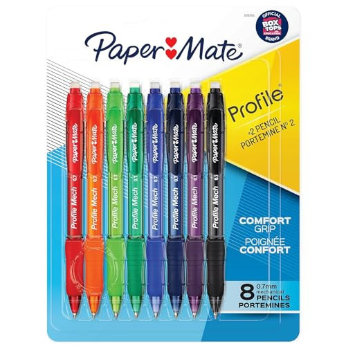Paper Mate Profile Mech Mechanical Pencil 0.7mm #2 Pencil Lead Great for Office Supplies Classroom Supplies Drawing Pencils Sketching Pencils Assorted Barrel Colors 8 Count | Amazon (US)