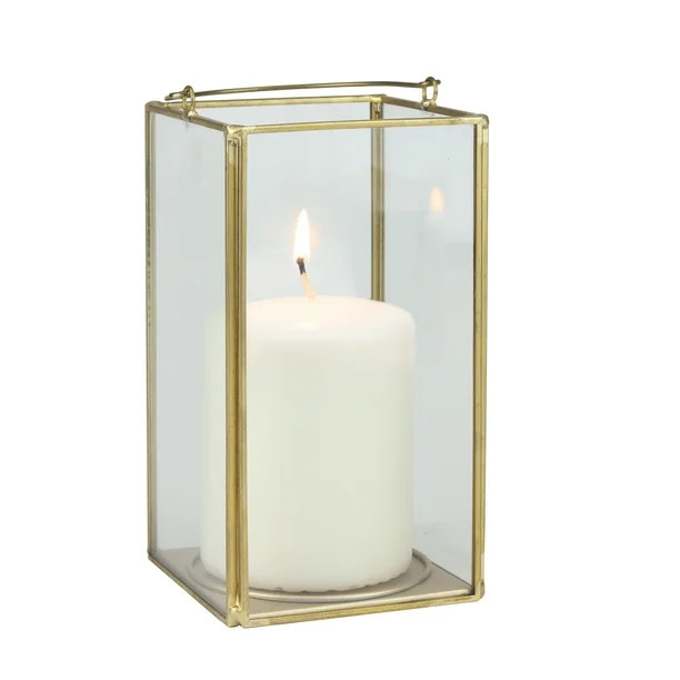 Better Homes & Gardens Medium Decorative Gold Metal Lantern, Candle Holder | Walmart (US)
