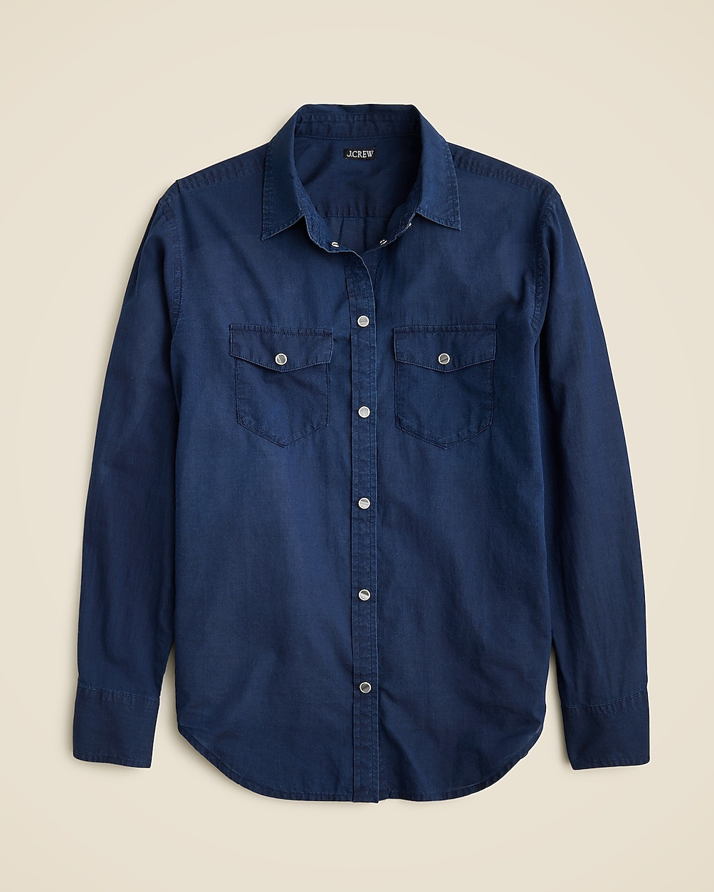 Western shirt in indigo cotton voile | J. Crew US