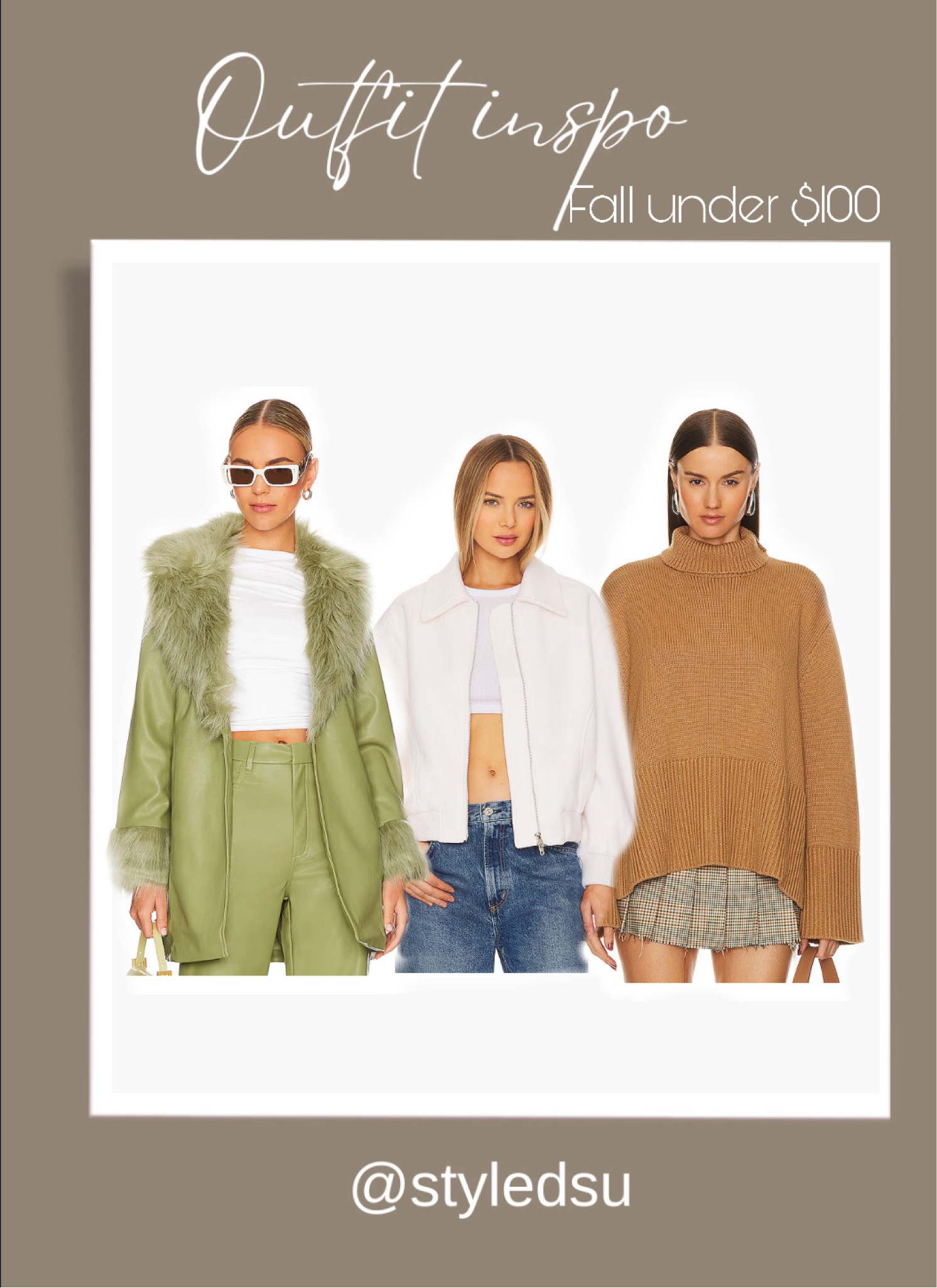 Fall outfits under $100. Sweater under $100 . Fall sweater under $100 . Jacket under $100. 
Fall jacket under $100.
Revolve jacket under $100 .
Cooper Jacket in Cobalt
BY.DYLN 

Penny Lane Faux Leather Jacket in Sage
Show Me Your Mumu 

Cassidy Jacket in Taupe
LBLC The Label 

Jun Jacket in Ivory
Line & Dot 

Julie Quilted Jacket in Black
Lovers and Friends 

Saran Sweater in Camel
Tularosa 

Della Turtleneck Pullover in Camel
Rue Sophie 

Jacket under $100. 
Fall jacket under $100.
Revolve jacket under $100 .
Denim jacket under $100. 
Denim jacket. 
Fall jacket. Denim jacket for fall 2024. 
Fall trend. ltk family , ltk sale alert, ltk style tip , ltk under 100, ltk under 50 ,
Fall outfit inspo, fall style, fall fashion . 
outfit inspo, fashion inspo, content creator, basic style , style inspo , street style, fashion style, outfit inspo, parisian style, styling inspiration, 
capsule wardrobe, style inspo, fashion blogger, neutral colors, minimalist, minimal fashion, blazer, basic style , style inspo , street style, fashion style, outfit inspo, parisian style, styling inspiration, ootd. basic style , style inspo , street style, fashion style, outfit inspo, parisian style, styling inspiration. Revolve tops. Revolve haul. Revolve ambassador. 
#LTKHoliday #LTKHolidaySale  



#LTKFallSale #LTKBacktoSchool #LTKSeasonal