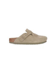 Birkenstock Suede Closed-Toe Clog Clog — Beige | Italist Inc.