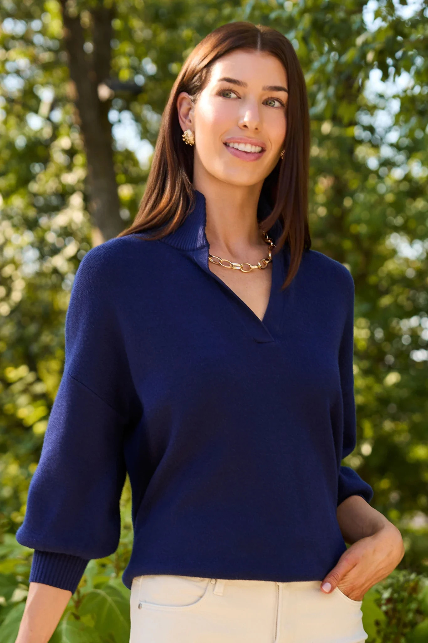 Gwyneth Navy Knit Sweater | Avara