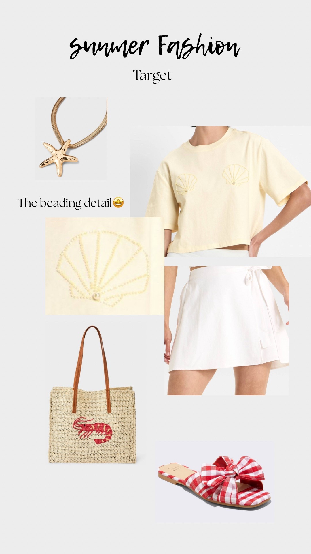 Seashell beaded graphic tee! 

Beach vacation shell trend summer outfit 

#LTKStyleTip #LTKFindsUnder50 #LTKSummerEdit