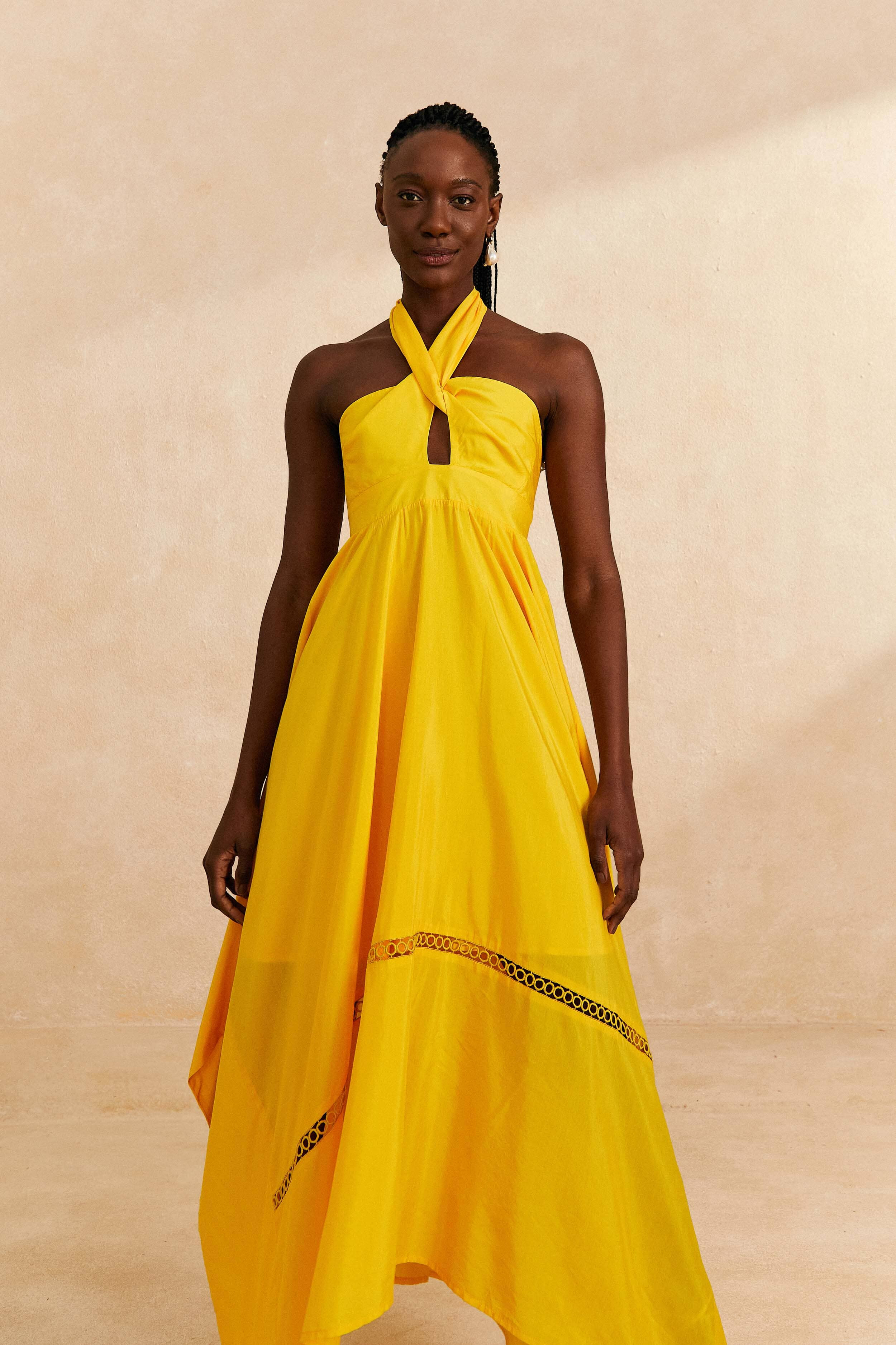 Yellow Sleeveless Maxi Dress | FarmRio (US)