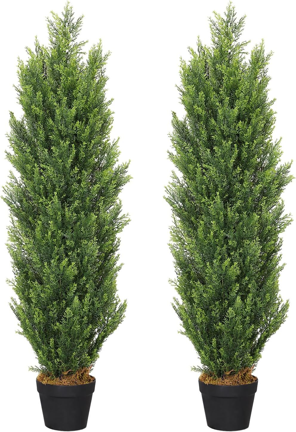THE BLOOM TIMES 4ft Topiary Trees Artificial Outdoors 2 Pack Fake Outdoor Plants Faux Cedar Topia... | Amazon (US)