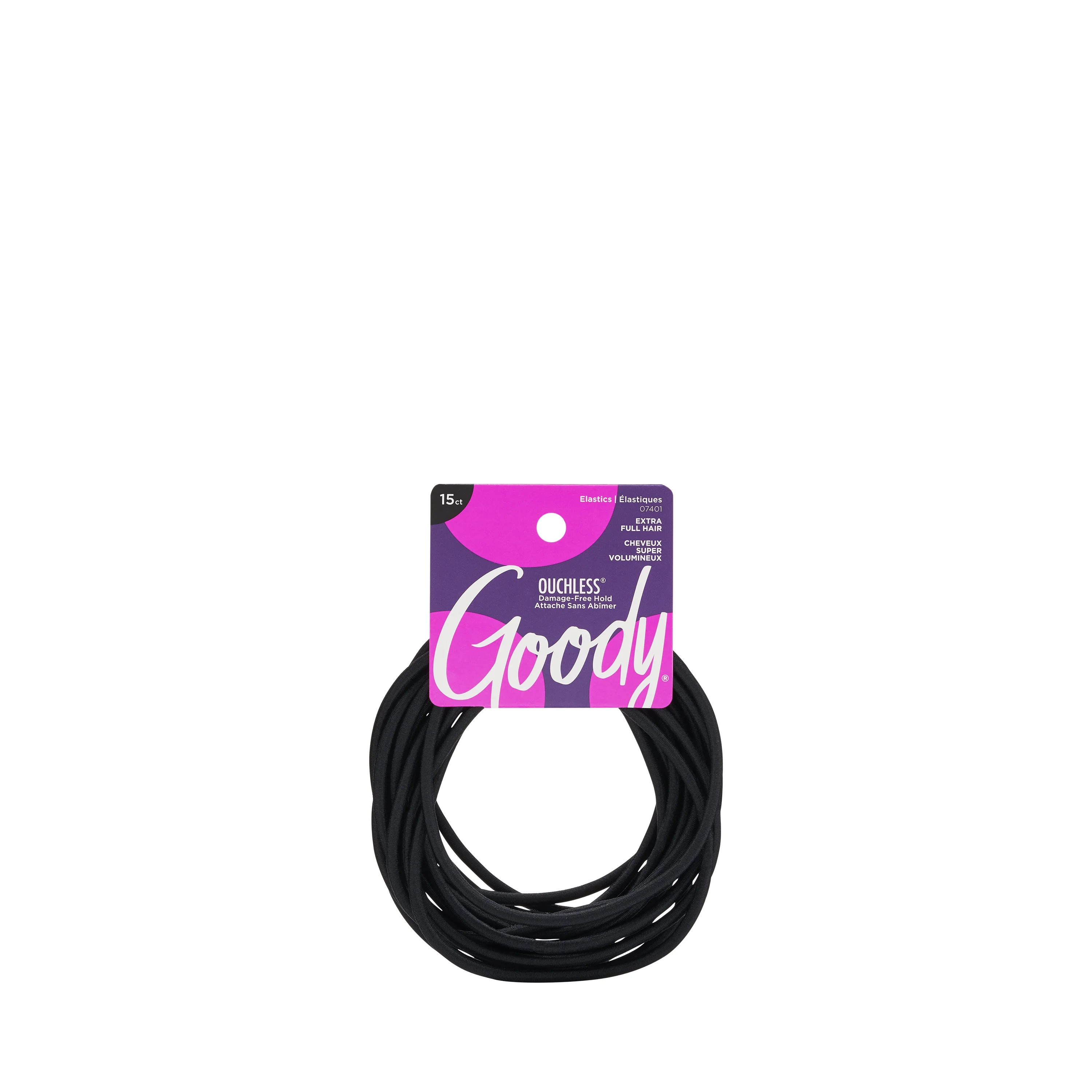 Goody XL Elastics for Extra Thick Hair, Hair Tie Accessories, Black, 15 Ct - Walmart.com | Walmart (US)