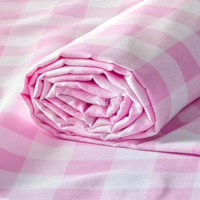 Q&J Fabric Co. Plaid Fabric 3 Yards x 94 Inch 1'' Pink Gingham Checkered Fabric by The Yard Precu... | Amazon (US)