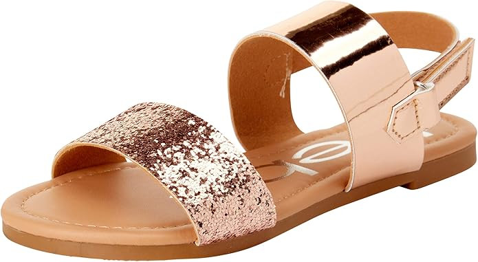 bebe Girls Sandals - Big girl and Toddler Girl Sandals with Durable Leather and Glitter Straps, S... | Amazon (US)