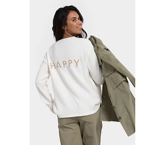 Peace Love World Lux Chenille Mock Neck Sweater - QVC.com | QVC