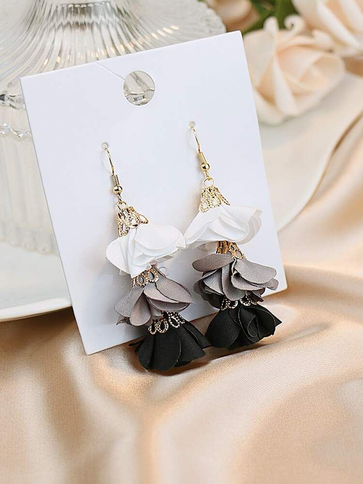 Fabric Flower Drop Earrings | SHEIN