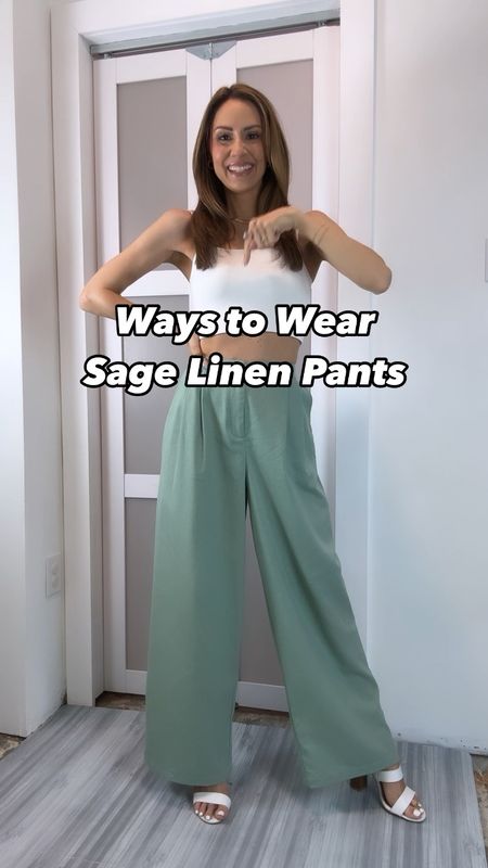 These pants have been a top seller on my Amazon storefront! Code FVTSA8C2 for a discount on the pants! These sage green linen (ish) wide leg pants are so cute! I say linen (ish) because they’re a thicker material and not see through but have a soft linen feel to them! Disclaimer, they are big on me, as I show in the previous video featuring them, but I love them so much, I’ll get them altered and hemmed for an ankle length fit. Easy to dress up or down as you can see and would even be great for the office. Wearing a small but I think you can size down if in between since I’m altering them. I’m 5’4” for reference! 

#LTKVideo #LTKFindsUnder50 #LTKWorkwear