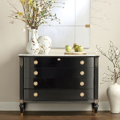 Inspired by neoclassical antiques, our Regency 4-drawer Bow Front Chest features handpainted gold... | Frontgate