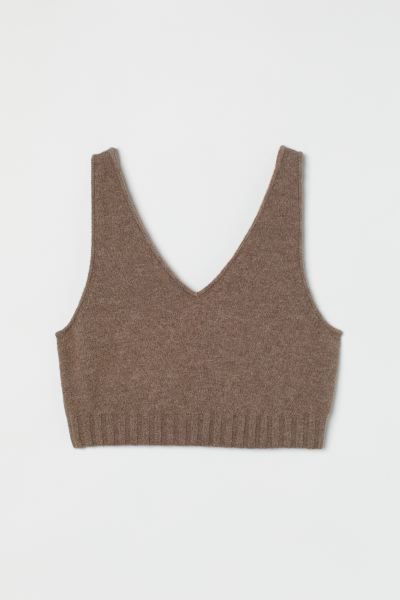 Fine-knit cropped sweater vest | H&M (UK, MY, IN, SG, PH, TW, HK)